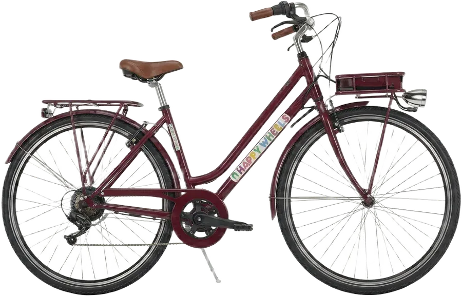 The Trappist, a burgundy electric city bike